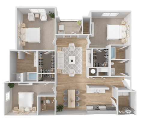 Floor plan for 3 beds, 2 baths, 1795 sqft